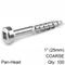 KREG Zinc Pocket Hole Screws 25mm 1.00' #7 Coarse Thread Pan Head 100c